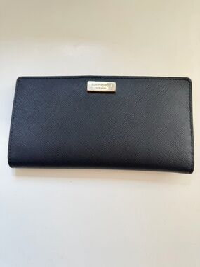 Kate Spade Laurel Way Saffiano Leather Wallet Navy Blue